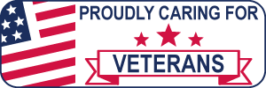 Graphic banner with an American flag